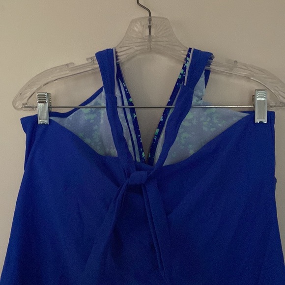 NWOT Royal Blue two piece Tankini swimsuit size 2X w/tie back halter top - Picture 4 of 4